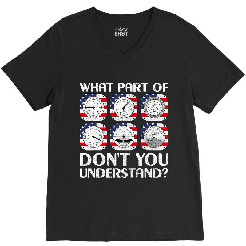 Pilot Airline Aircraft Airplane Instrument Funny A V-neck Tee | Artistshot