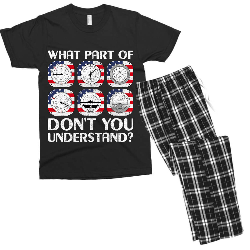 Pilot Airline Aircraft Airplane Instrument Funny A Men's T-shirt Pajama Set | Artistshot