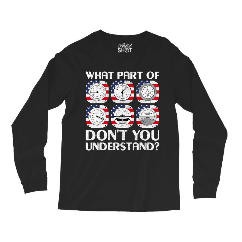 Pilot Airline Aircraft Airplane Instrument Funny A Long Sleeve Shirts | Artistshot