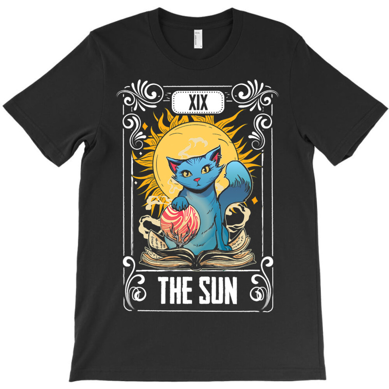 Tarot Card Gothic Astrology Occult The Sun Cat Tar T-shirt | Artistshot