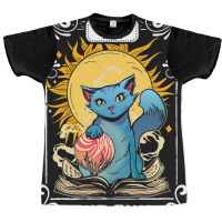 Tarot Card Gothic Astrology Occult The Sun Cat Tar Graphic T-shirt | Artistshot