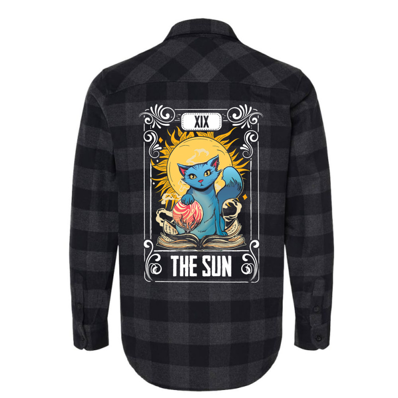 Tarot Card Gothic Astrology Occult The Sun Cat Tar Flannel Shirt | Artistshot