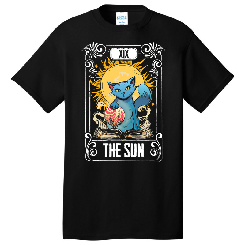 Tarot Card Gothic Astrology Occult The Sun Cat Tar Basic T-shirt | Artistshot