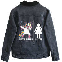 Unicorn Siblings Your Sister My Math Sister Unisex Sherpa-lined Denim Jacket | Artistshot