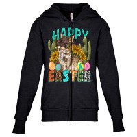 Happy Easter With Cowboy Elements Youth Zipper Hoodie | Artistshot