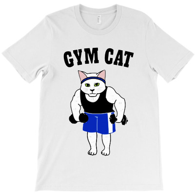 Funny Gym Cat T-shirt Designed By Raharjo Putra