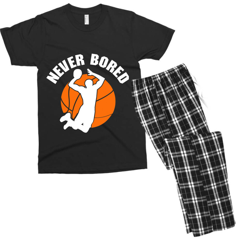 Never Bored Shoot Hoop Basketball Game Dribbling Men's T-shirt Pajama Set | Artistshot