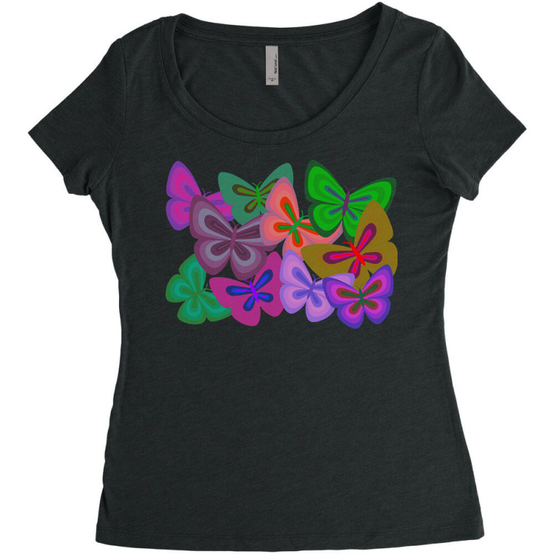 Butterflies T  Shirt Kaleidoscope Of Butterflies T  Shirt Women's Triblend Scoop T-shirt by hodkiewiczemelie889 | Artistshot