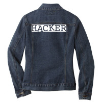 Hacker Funny Ladies Denim Jacket | Artistshot