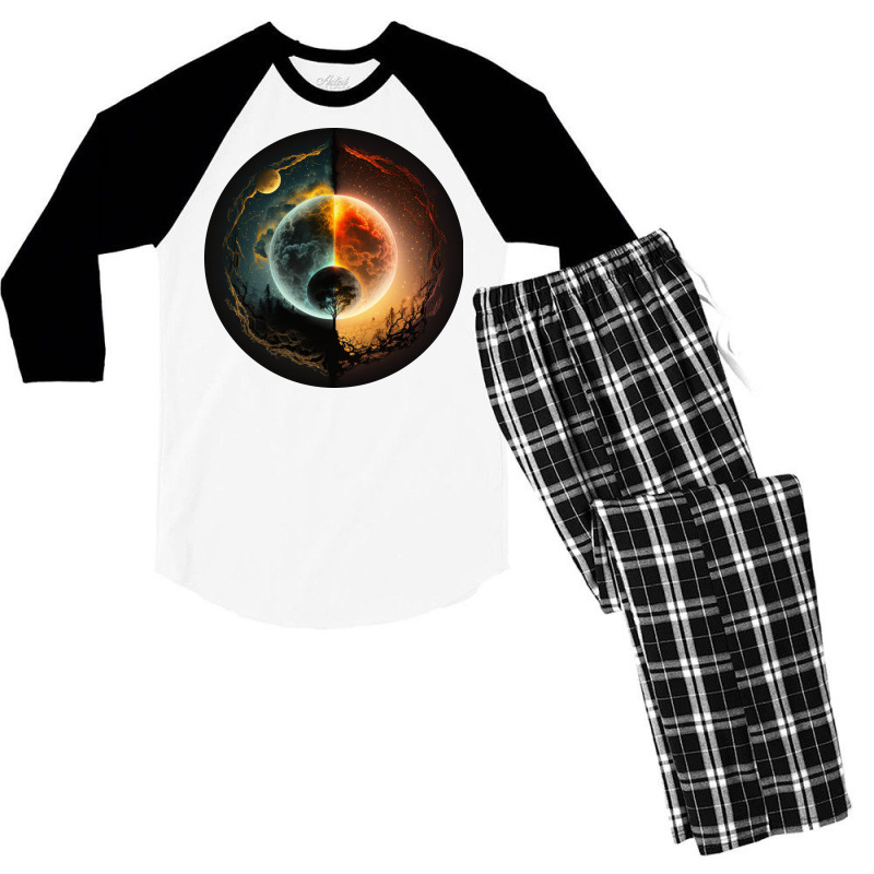 Yin And Yang Men's 3/4 Sleeve Pajama Set | Artistshot