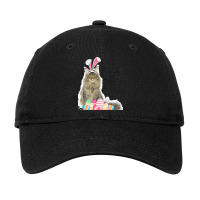 Easter Day T  Shirt Easter Cat Maine Coon With Bunny Ears & Eggs Gift Adjustable Cap | Artistshot