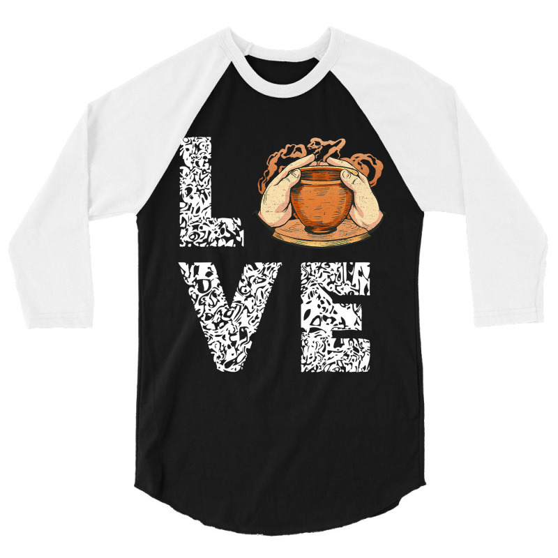 Pottery Leopard Love Ceramics Artist Pot Making Lo 3/4 Sleeve Shirt | Artistshot