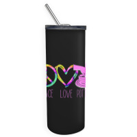 Pottery Ceramics Artist Peace Love Pottery Skinny Tumbler | Artistshot