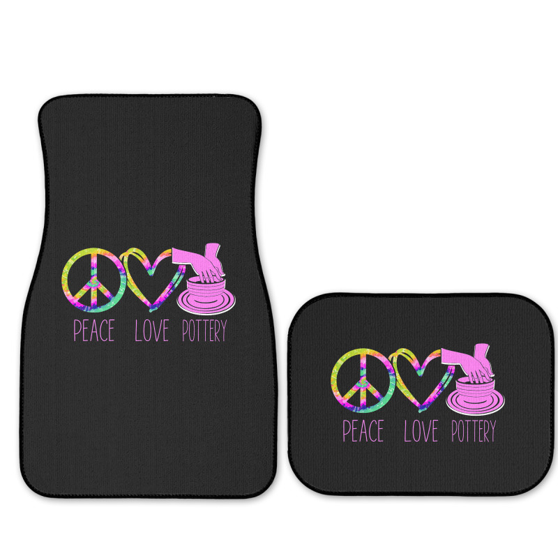 Pottery Ceramics Artist Peace Love Pottery Full Set Car Mats | Artistshot