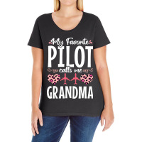 My Favorite Pilot Calls Me Grandma Mom Mothers Day Ladies Curvy T-shirt | Artistshot