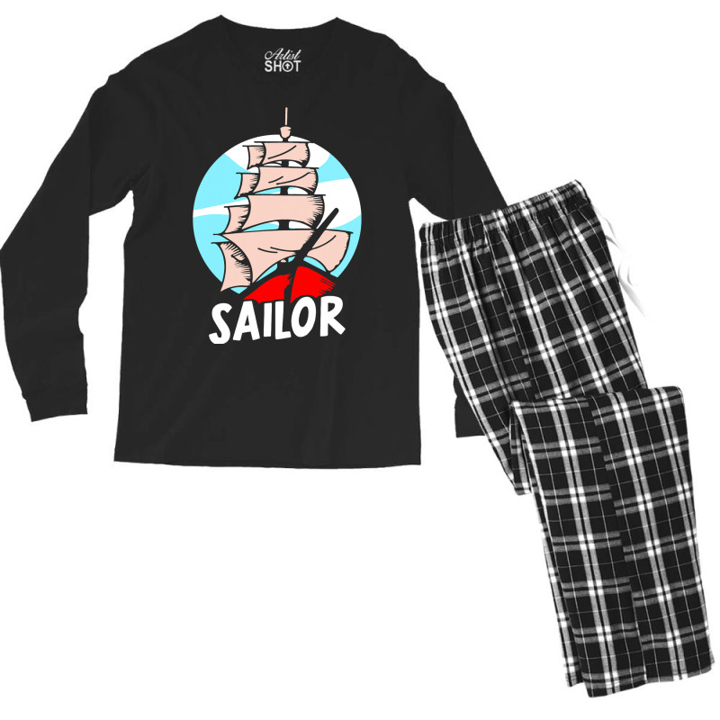 Sailor Sailing Sailboat Sail Captain Men's Long Sleeve Pajama Set | Artistshot