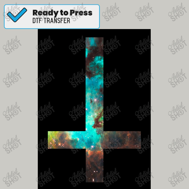 Green Galaxy Inverted Cross Poster Copy Dtf Transfer | Artistshot