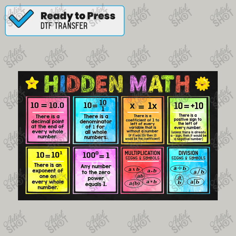 Math Classroom Poster, Hidden Math, Math Lover, Back To School, Welcom Dtf Transfer | Artistshot