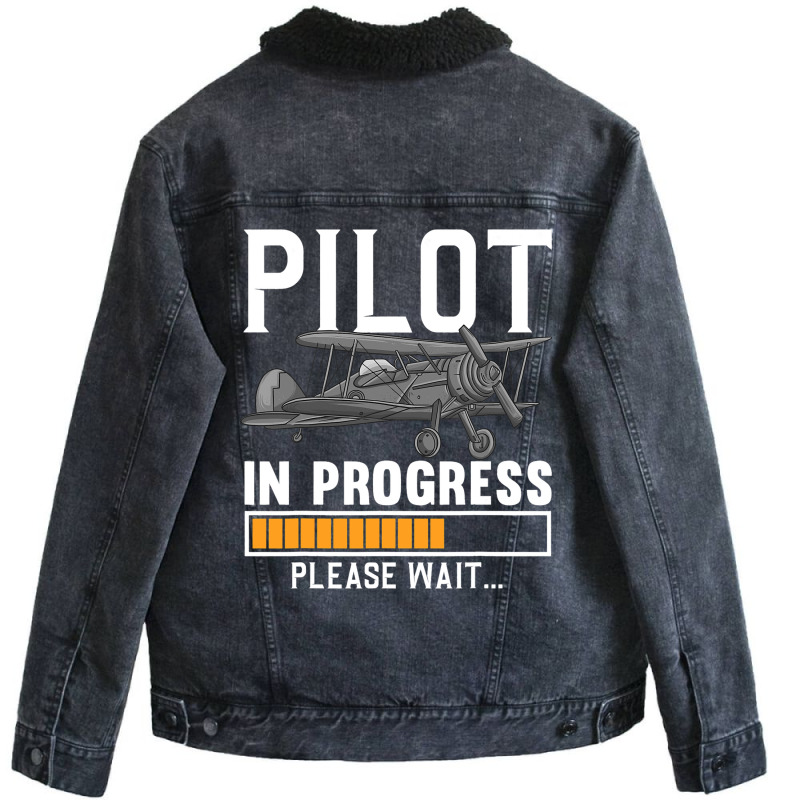 Pilot Art Men Women Airline Future Pilot Aviation  Unisex Sherpa-lined Denim Jacket | Artistshot