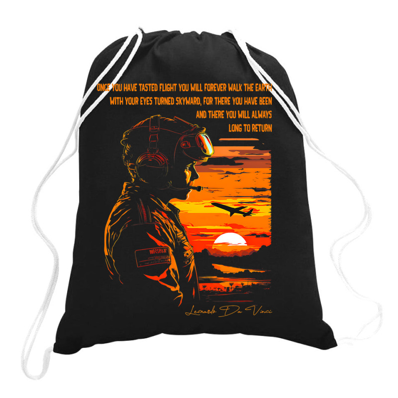 Pilot Aviation Airplane Airline Helicopter Jet And Drawstring Bags | Artistshot