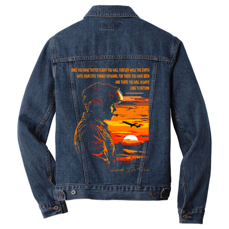 Pilot Aviation Airplane Airline Helicopter Jet And Men Denim Jacket | Artistshot