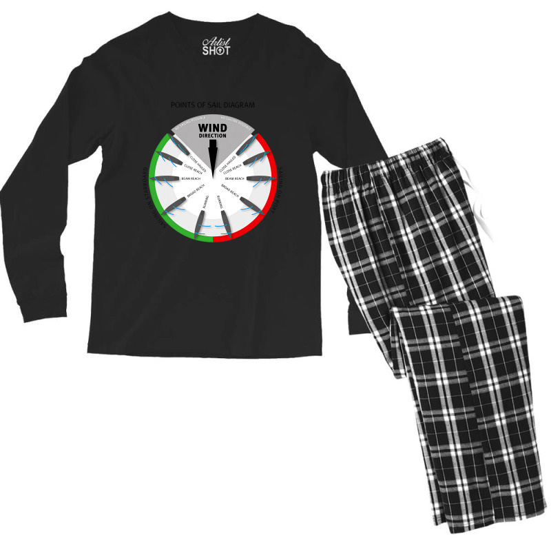 Points Of Sail Diagram Sailor Sailing Boat Lover Men's Long Sleeve Pajama Set | Artistshot