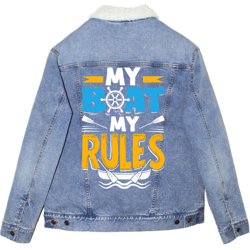 My Boat My Rules For A Seaman Sailor Maritime Unisex Sherpa-lined Denim Jacket | Artistshot