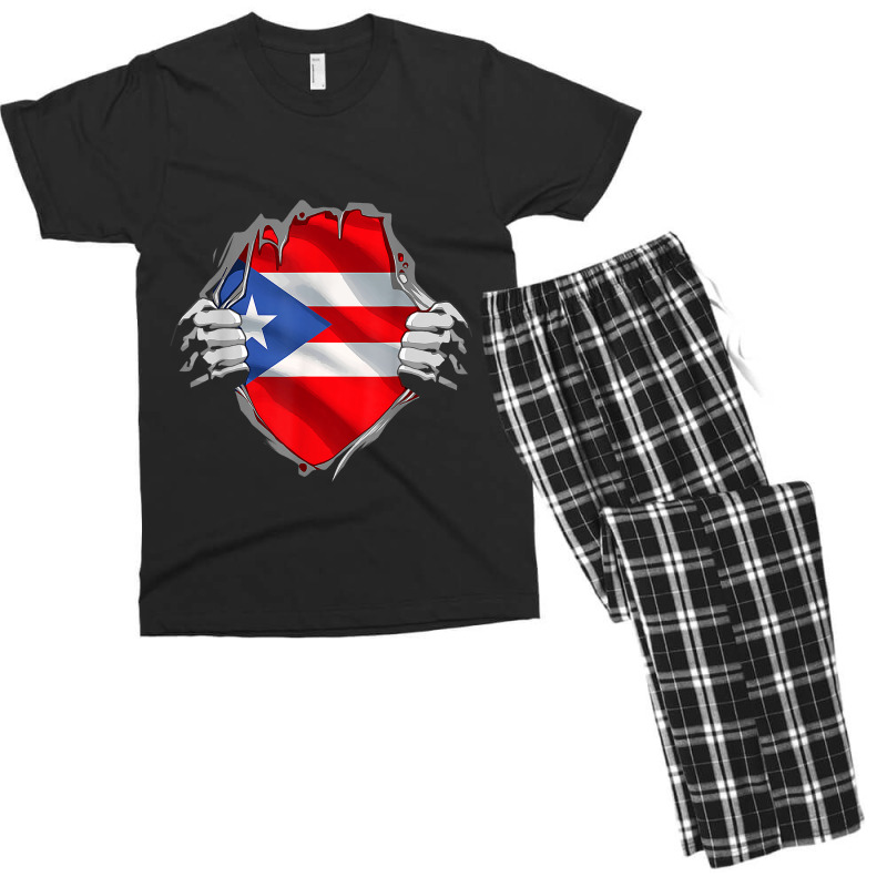 Puerto Rico Roots Flag Heritage Puerto Rican Dna V Men's T-shirt Pajama Set | Artistshot