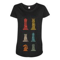 Retro Chess Pieces Grandmaster Chess Lover Maternity Scoop Neck T-shirt | Artistshot