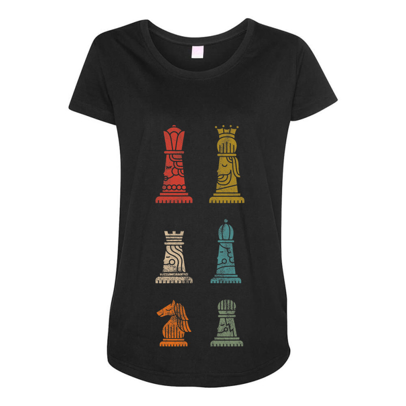 Retro Chess Pieces Grandmaster Chess Lover Maternity Scoop Neck T-shirt by ZariahVang | Artistshot