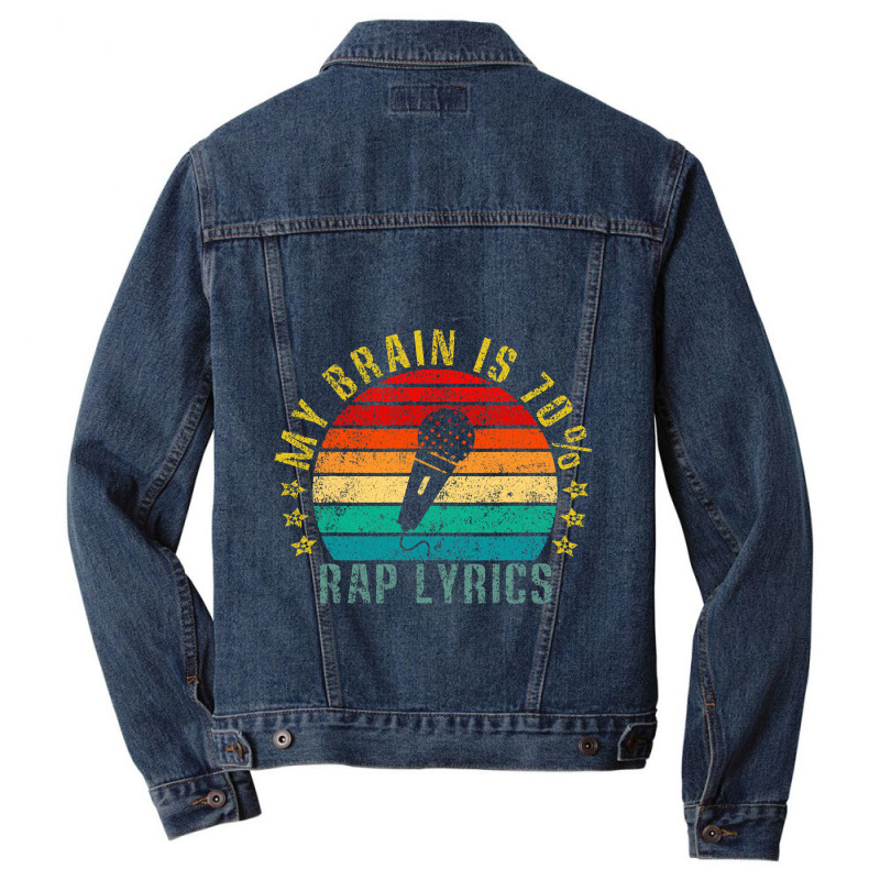 My Brain Is 70 Rap Lyrics Funny Retro Men Denim Jacket | Artistshot