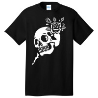 Skull Rose Art Basic T-shirt | Artistshot