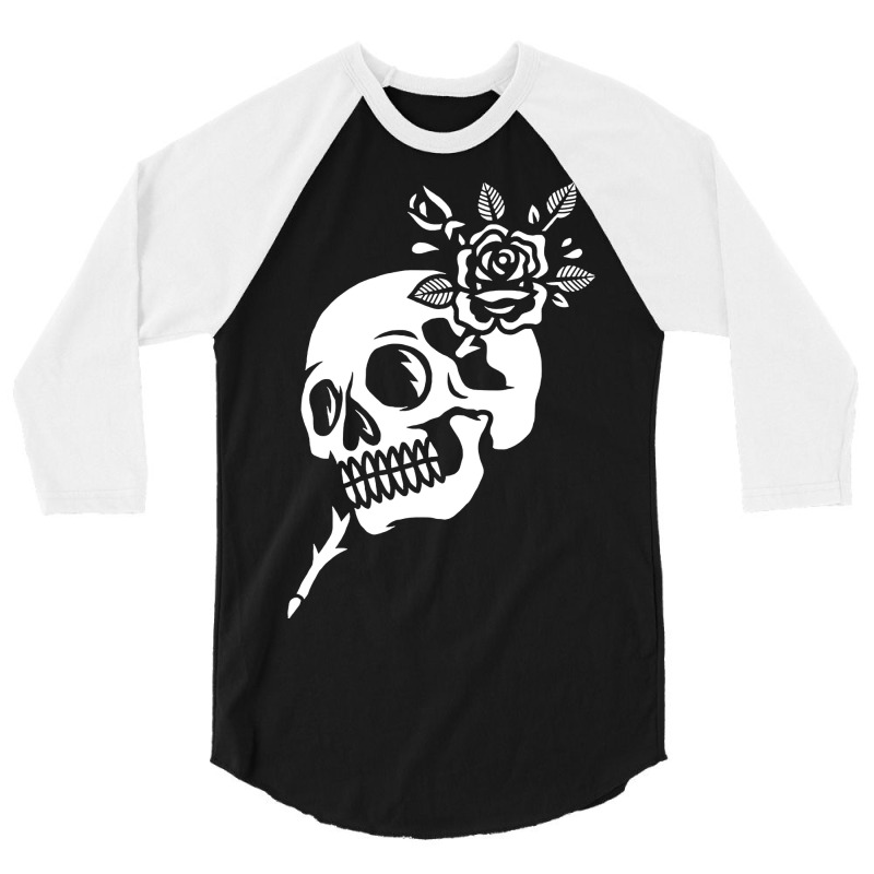 Skull Rose Art 3/4 Sleeve Shirt | Artistshot