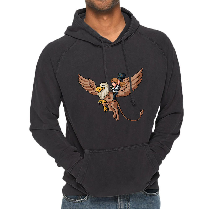 Pilot Riding Griffin Fantasy Aviation Flight Crew  Vintage Hoodie by VailNatale | Artistshot