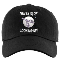 Never Stop Looking Up Stargazing Science Astronomy Kids Cap | Artistshot