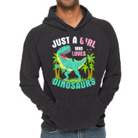 Just A Girl Who Loves Dinosaurs T  Shirt J U S T A G I R L W H O L O V Vintage Hoodie | Artistshot