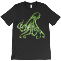 Octopus Artwork T  Shirtoctopus Drawing With Gren Color Gift Idea T  S T-shirt | Artistshot