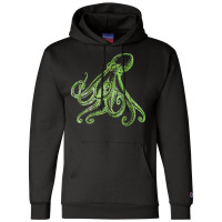 Octopus Artwork T  Shirtoctopus Drawing With Gren Color Gift Idea T  S Champion Hoodie | Artistshot