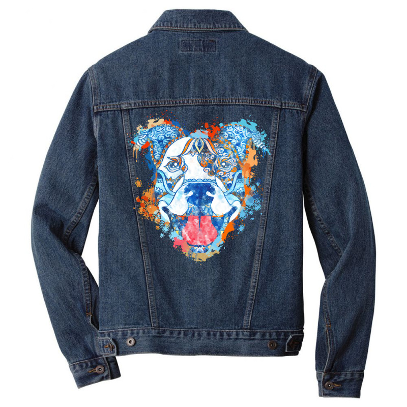 Pitbull T  Shirt Pitbull Watercolor Zentangle, Colorful Dog T  Shirt Men Denim Jacket | Artistshot