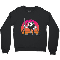 Retro Billiards Snooker Billiard 8 Ball Player Cue Crewneck Sweatshirt | Artistshot