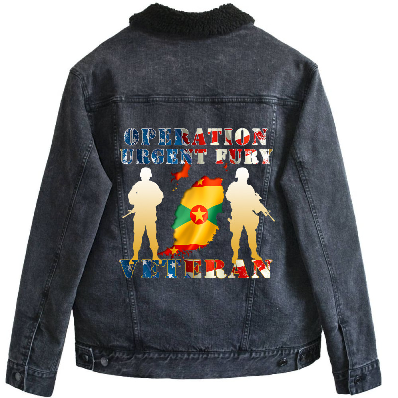 Operation Urgent Fury Combat Veteran Grenada Gift  Unisex Sherpa-lined Denim Jacket | Artistshot