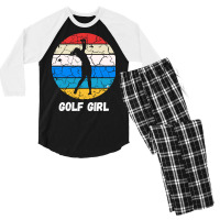 Retro Golf Sport T  Shirt Golf Girl T  Shirt Men's 3/4 Sleeve Pajama Set | Artistshot