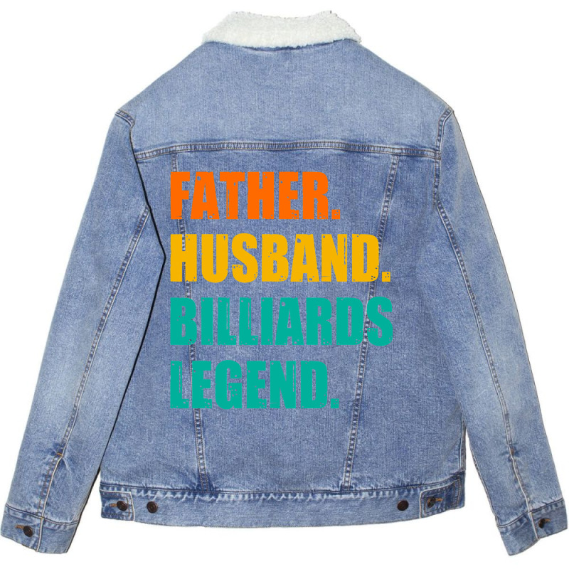 Mens Father Husband Billiards Legend Billiards Pla Unisex Sherpa-lined Denim Jacket | Artistshot