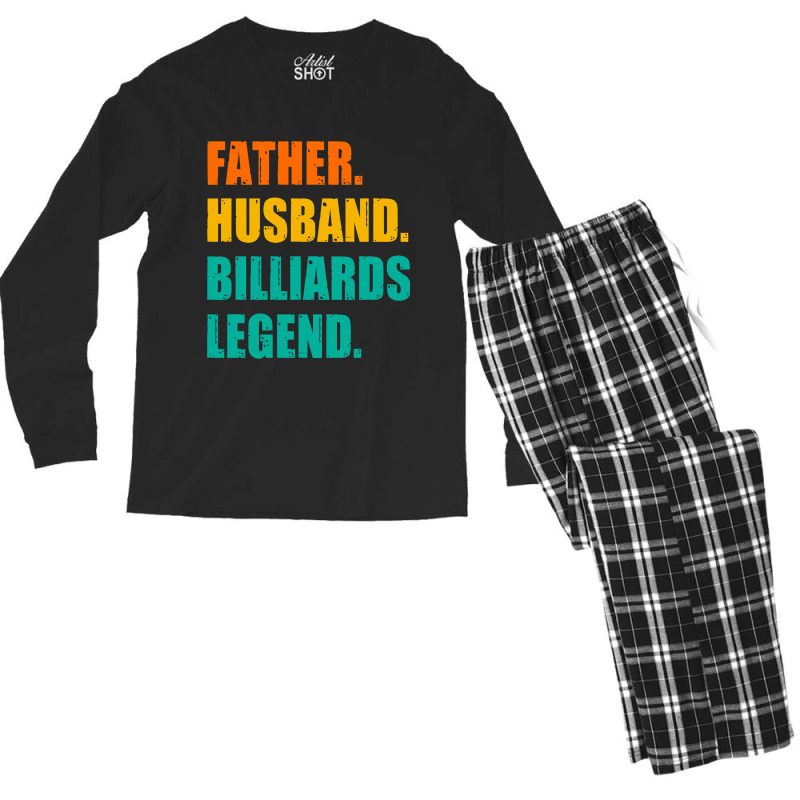 Mens Father Husband Billiards Legend Billiards Pla Men's Long Sleeve Pajama Set | Artistshot