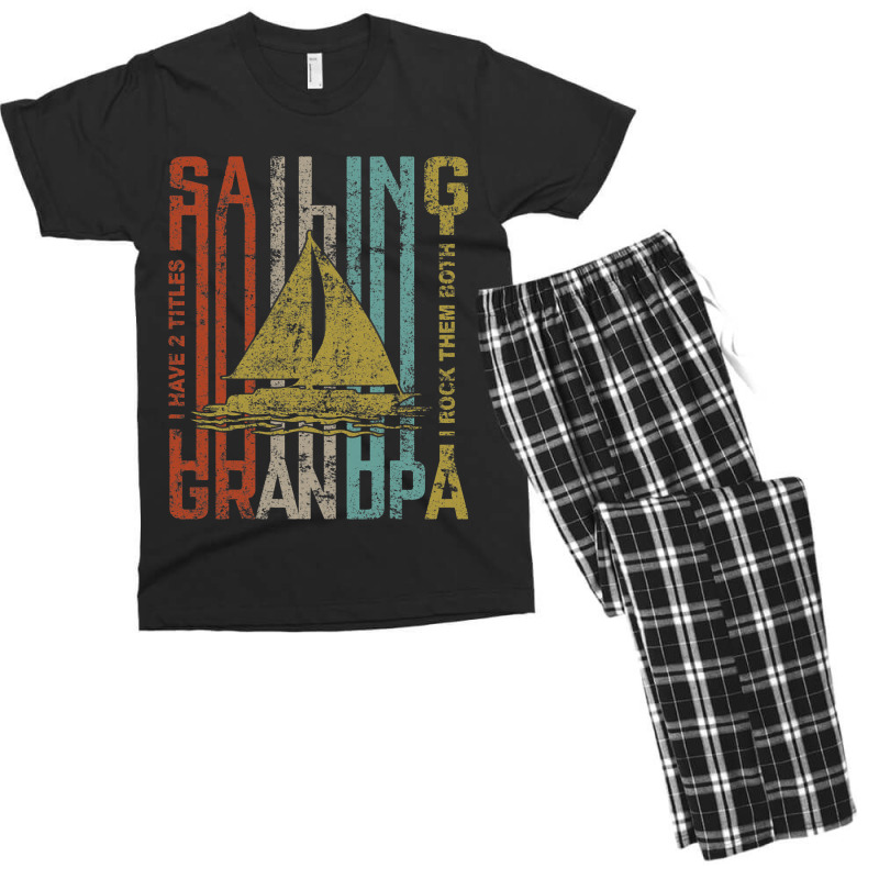 Retro Vintage Sailing Grandpa Funny Sailing Gift Men's T-shirt Pajama Set | Artistshot