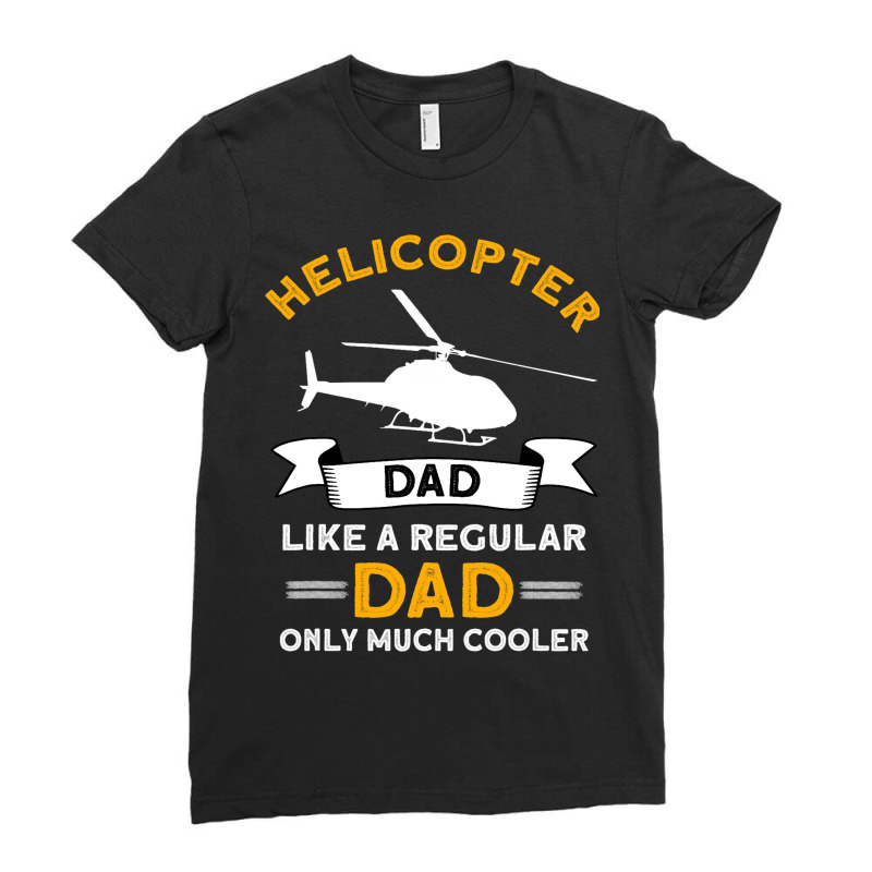 Mens Helicopter Dad Airplane Helicopter Pilot Avia Ladies Fitted T-Shirt by MalikMorsee | Artistshot