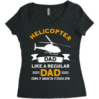 Mens Helicopter Dad Airplane Helicopter Pilot Avia Women's Triblend Scoop T-shirt | Artistshot