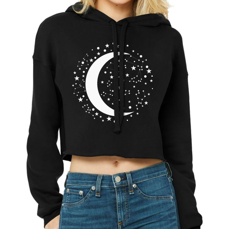 Stargazing Constellation Astronomy Lover Cropped Hoodie by AleaAlmondz | Artistshot