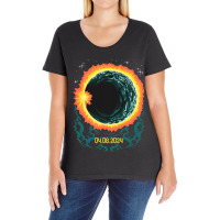 Total Partial Eclipse 2024 April 08 Usa American T Ladies Curvy T-shirt | Artistshot