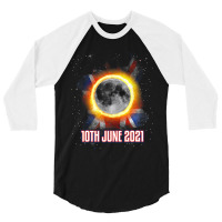 Total Partial Eclipse Shirt June 10 Uk British Lun 3/4 Sleeve Shirt | Artistshot